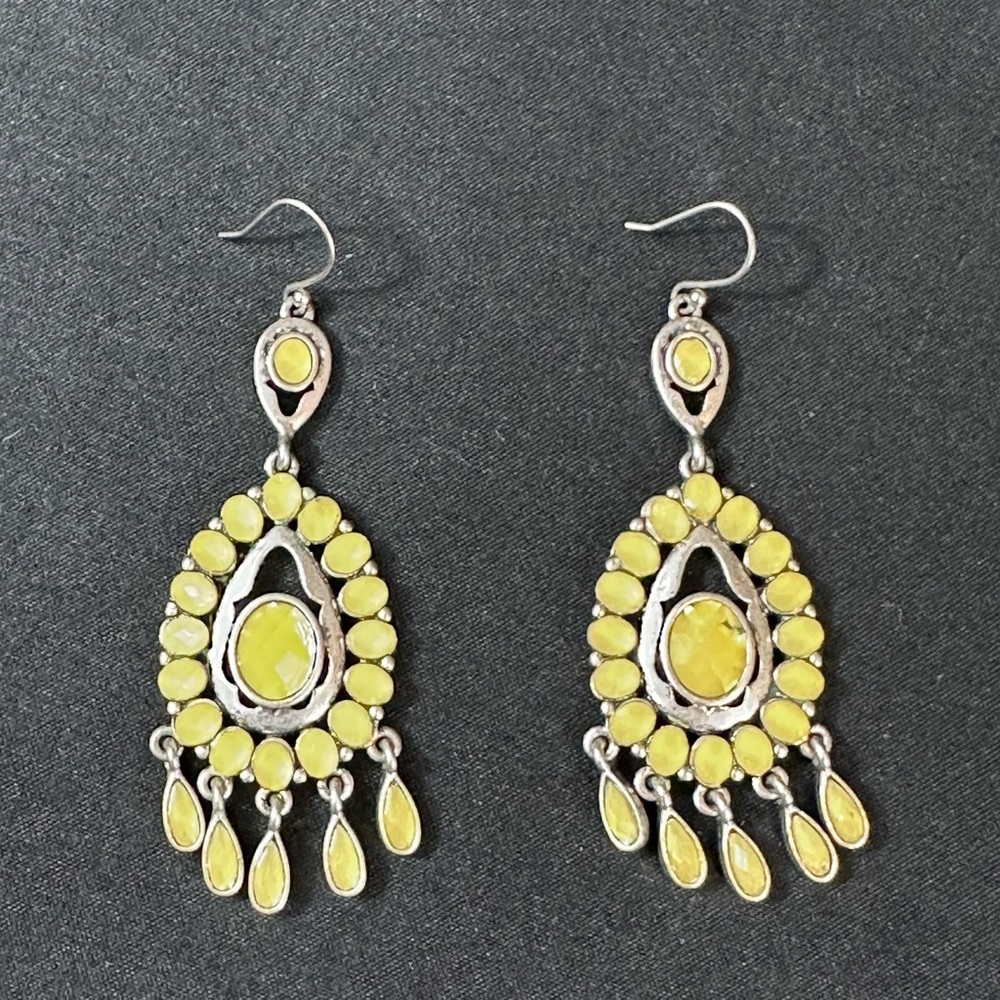 Boho Romantic earrings in a pale yellow